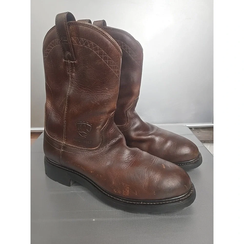ARIAT ATS Boots Motorcycle Biker Riding Leather Engineer Brown 13 D